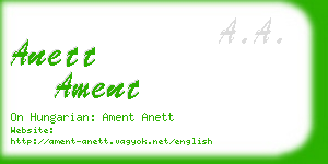 anett ament business card